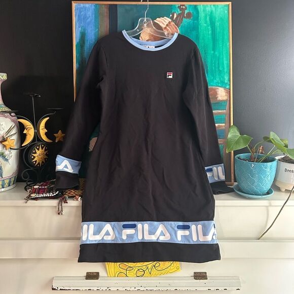 Fila Vintage 90s Baby Blue Bodycon Sporty Dress Womens XL - Picture 10 of 16